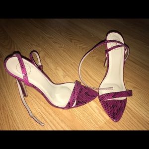 Pink & Black snakeskin heels